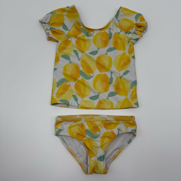 Carter's Toddler Girls Short Sleeve Tankini Set 5T Lemons Yellow White Swim - Picture 1 of 9